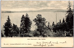 Postcard Washington c1900s Scenic View of Lake Washington near Seattle Albertype