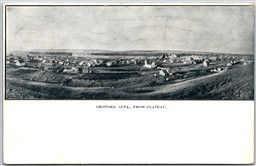 Postcard Okotoks Alberta c1900s View From The Plateau Undivided Back
