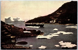 Postcard St. Johns Newfoundland 1910s Iceberg Outside The Entrance to Harbor