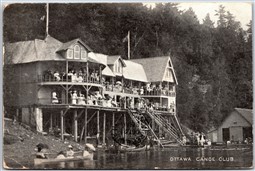 Postcard Ottawa Ontario c1909 Canoe Club on the Ottawa River *as is*