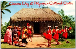 Postcard Laie Hawaii Camera Day at Polynesian Cultural Center Hale House