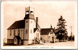 RPPC c1941 Sundridge Ontario United Chuch Parry Sound District Split Ring Cancel