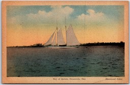 Postcard Deseronto Ontario c1920s Bay of Quintie Schooner Scenic View Heliotype