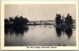 Postcard Dunnville Ontario 1947 The Weir Bridge Haldimand County by F. H. Leslie