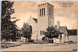Postcard Coldwater Ontario c1910s St. Matthias Church Simcoe County *as is*