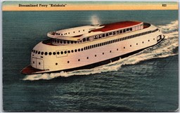 Postcard Puget Sound Washington Streamlined Motor Ferry Kalakala
