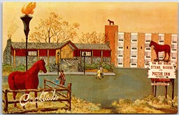 Postcard Frederick Maryland The Red Horse Steak House & Motor Inn Advertisement