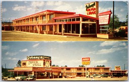 Postcard Raleigh North Carolina c1959 Johnny's Motor Lodge Dual View on US 1