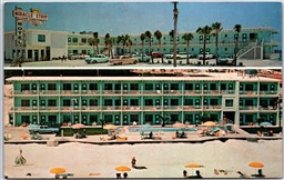 Postcard Panama City Florida c1976 Miracle Strip Beach Motel Dual View Old Cars