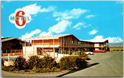 Postcard Gilroy California c1960s Motel 6 on Highway 101 Roadside Old Cars