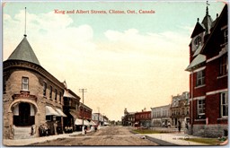 Postcard Clinton Ontario King and Albert Streets Hotel Normandie Huron County