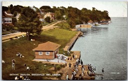 Postcard Brockville Ontario c1934 Bathing Pavilion Leeds & Grenville County