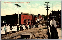Postcard Bracebridge Ontario 1908 Fair School Children's Parade Muskoka District