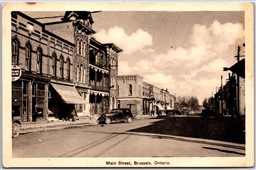 Postcard Brussels Ontario Main Street White Rose Gasoline Sign by Evans *as is*
