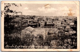 Postcard Bracebridge Ontario 1929 Bird's Eye View Split Ring Arelee Saskatchewan