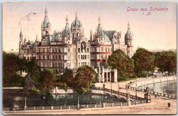 Postcard Gruss aus Schwerin Germany Schweriner Schloss Abendstimmung am