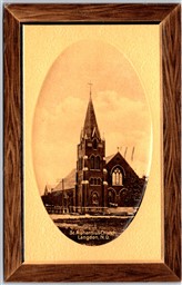 Postcard Langdon North Dakota c1911 St. Alphonsus Church Embossed Wood Border