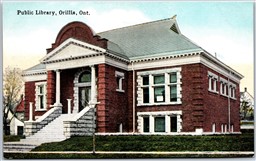 Postcard Orillia Ontario c1910s Public Library Simcoe County