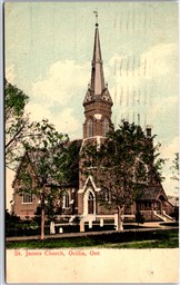 Postcard Orillia Ontario c1910 St. James Church Simcoe County by H. Cooke & Co.