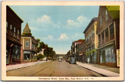 Postcard Cape Breton Nova Scotia Commercial Street Glace Bay Old Cars by PECO