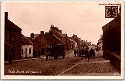 Postcard RPPC Ballywalter Ireland Main Street Old Trucks by J. Johnson