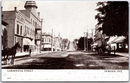 Postcard Durham Ontario c1907 Garafraxa Street Horse Carriages Grey County