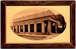 Postcard Langdon North Dakota c1911 Cavalier County Bank Embossed Wood Border