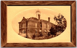 Postcard Langdon North Dakota 1911 Court House Cavalier Co. Embossed Wood Border