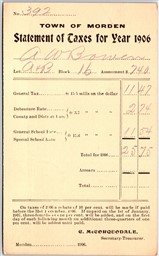 Postcard Morden Manitoba c1906 Statement of Taxes Webb#P23