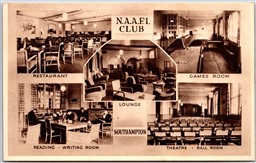 Postcard Southampton United Kingdom NAAFI Club Multi Views of Rooms