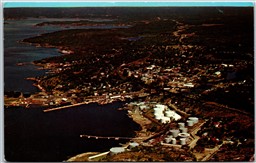 Postcard Parry Sound Ontario c1960s Birds Eye View Oil Depot now Gone
