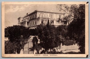 Postcard Corfou Greece c1910s Château Achilleion Αχίλλειο Palace 