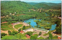 Postcard Bancroft Ontario Aerial View Vader's Riverside Motel and Cottages