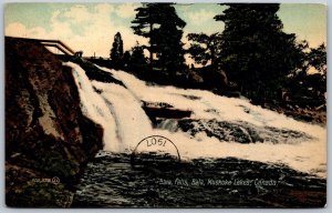 Postcard Bala Ontario c1907 Bala Falls Muskoka Split Ring Cancels Humber Bay