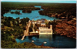 Postcard Coldwater Ontario Big Chute Marine Railway Aerial View Simcoe County