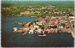 Postcard Kenora Ontario c1970s Aerial View Downtown Marina Highway 17