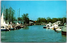 Postcard Kingsville Ontario c1970s Cedar Island Marina Boats Shell Essex County