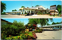 Postcard Sarnia Ontario Bluewater Motel Dual View Old Cars Lambton County