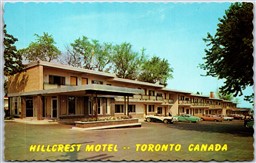 Postcard Toronto Ontario Hillcrest Motel Roadside Lakeshore Blvd. W. Old Cars