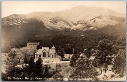 Postcard RPPC c1940s St. Malo So. St. Vrain Hwy Colorado Mt. Meeker Chapel
