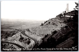 RPPC c1940s Colorado Springs Broadmoor Cheyenne Mt. Hwy to Will Rogers Shrine