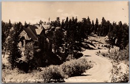 Postcard RPPC Camp St. Malo So. St. Vrain Hwy Colorado Mt. Church on the Rock