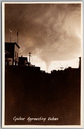 Postcard RPPC c1927 Vulcan Alberta Cyclone Approachig Funnel Cloud by McDermid