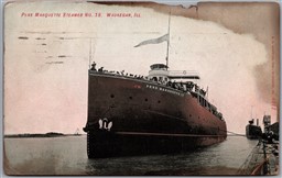 Postcard Waukegan Illinois c1909 Pere Marquette Steamer No. 18 *as is*