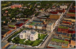 Postcard Sherman Texas c1950 Aerial View Downtown Business District to Tyrone PA