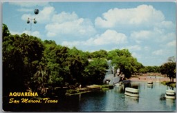 Postcard San Marcos Texas c1950s Aquarena Sky Ride Theme Park Closed 1994