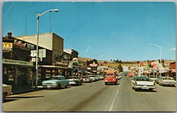 Postcard Omak Washington c1969 Street View Old Cars Truck Shops Okanogan County
