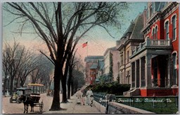 Postcard Richmond Virginia c1910s Scene on Franklin Street Residences