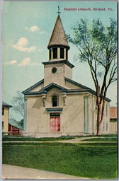 Postcard Bristol Vermont c1910s Baptist Church Addison County