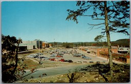Postcard Elliot Lake Ontario Business Section Old Cars Shops Algoma District